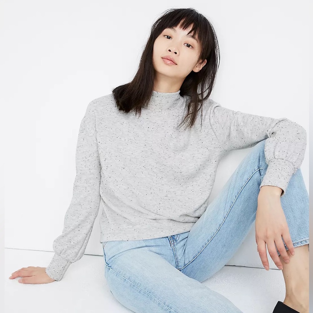 Miles by Madewell Donegal Mockneck Bubble-Sleeve Sweatshirt